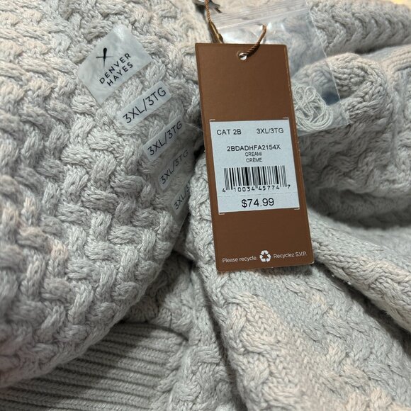 Denver Hayes Mens Academia Chunky Fisherman Knit Sweater Sz 3XL Ivory Heritage - Picture 4 of 6